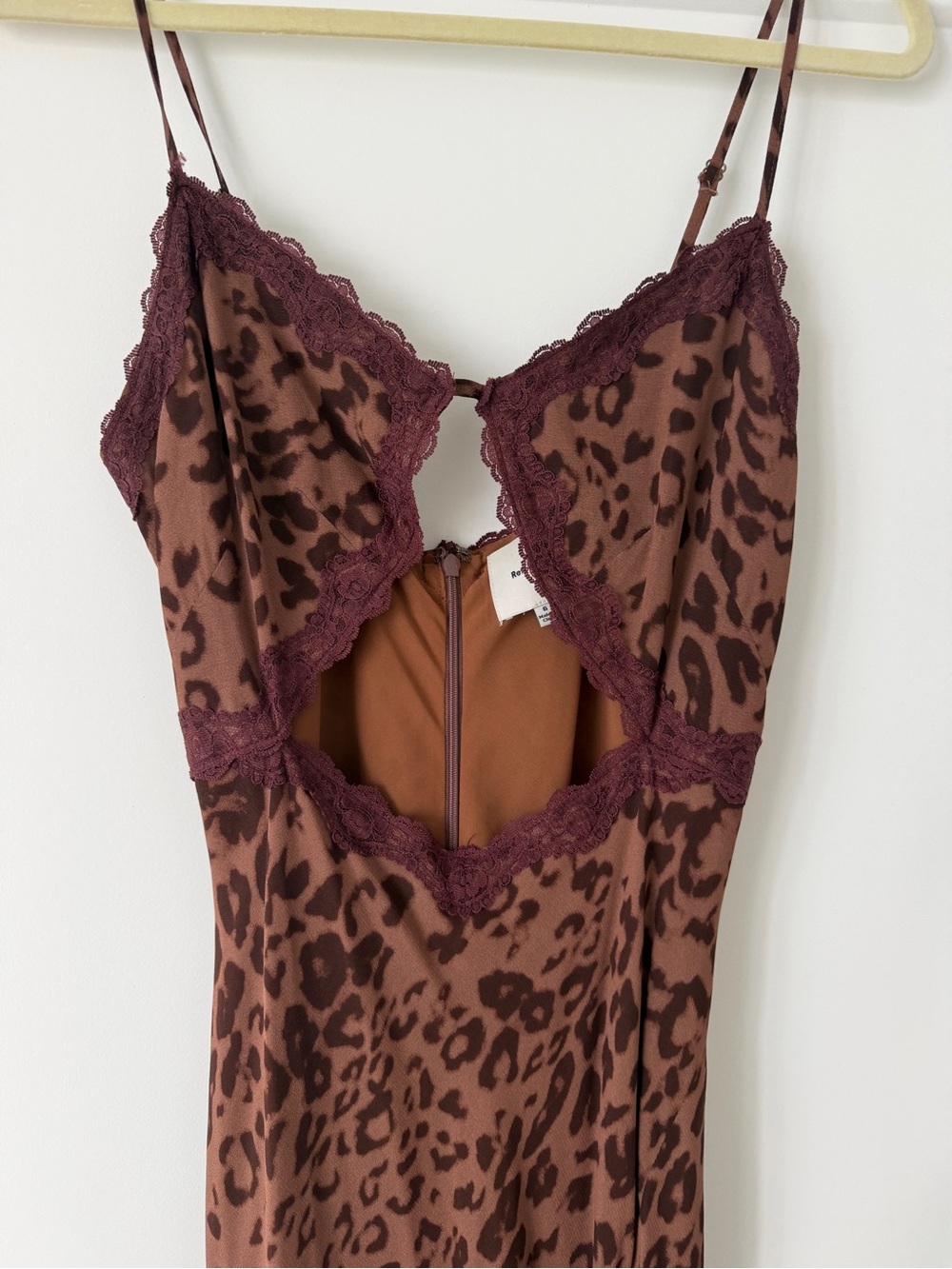 Reformation Annalisa animal print slip dress with a front cutout size 6 - Picture 5 of 8